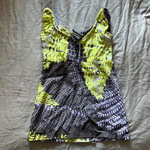 Manuheali’i little girls dress (kupukupu design), dark gray, lavender, green